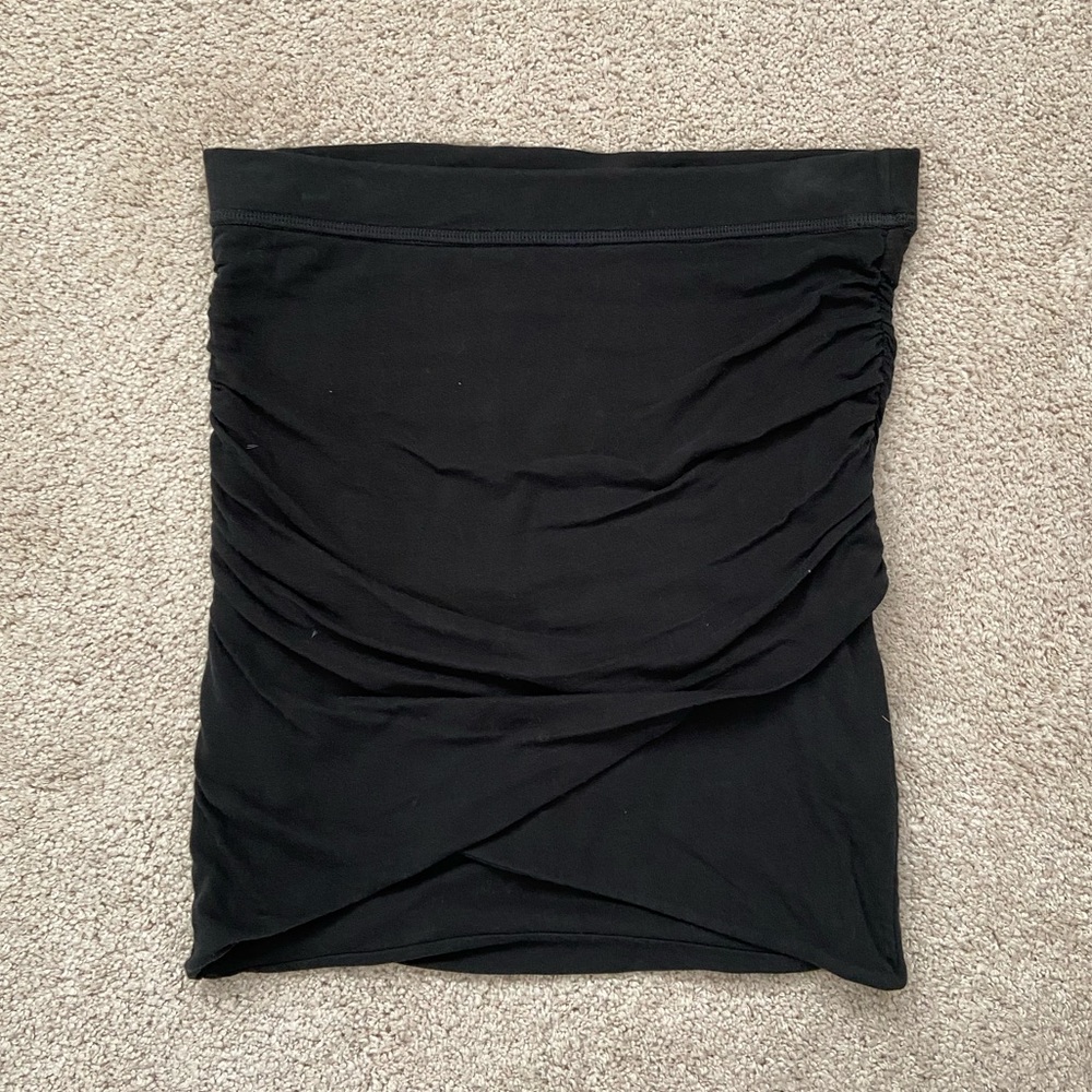 EUC James Perse black knit wrap front skirt / top size 3
